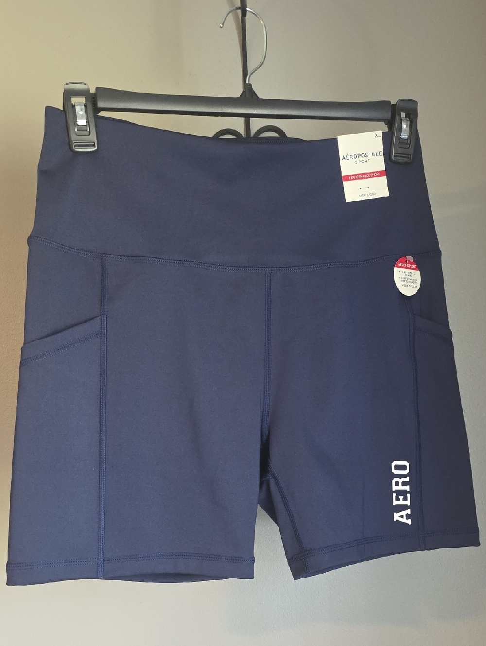 Aeropostale Navy Active Bike Shorts with Side Pockets Size XL